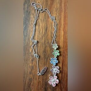 Avon President’s Club Special Edition Silver Tone Necklace Multicolor Floral